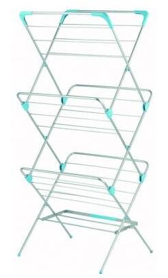 3 Tier Trio Heavy Duty Concertina Tubular Silver Airer - with extra shelf on bottom to make is stronger