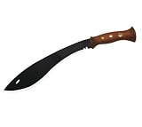 Condor Tool and Knives Kukri Machete 13-Inch Carbon Steel Blade, Walnut Handle, Swivel Belt Loop Leather Sheath