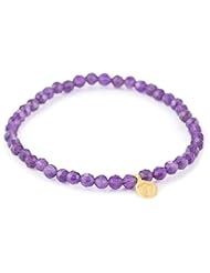 Satya Jewelry Gold Plate Lotus Amethyst Serenity Stretch Bracelet