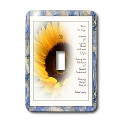 Click To Patricia Sanders Inspirations - Blue Frame Dream Poem Sunflower Art- Inspirational Poetry by Patricia Sanders - Light Switch Covers - single toggle sw... Details... Patricia Sanders Inspirations - Blue Frame Dream Poem Sunflower Art- Inspirational Poetry by Patricia Sanders - Light Switch Covers - single toggle sw...