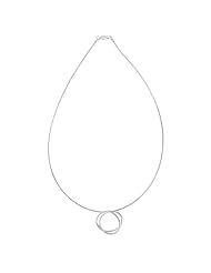 Sterling Silver Double Circle Slide Pendant Necklace, 16"