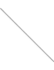 .90mm, 10 Karat White Gold, Box Chain - 24 inch