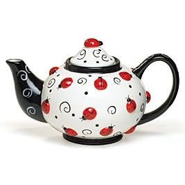 Buy Adorable Ladybug Teapot! Ladybug and Swirls Teapot for Kitchen Decor and Teas and Ladybug... by Burton & Burton