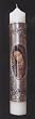 First Communion Candle - 10in. - Our Lady of Guadalupe - Silver Tone