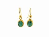 Small Oval Turquoise Earrings by Gurhan
