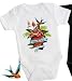 Rock Me Tattoo art baby onesie bodysuit Rose Heart Flames White 6-12 months