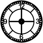 Giant 36 Inch Diameter Hand-crafted Tower Wall Clock (Arabic Quad Numerals, Cross-Minute-Dots Style)