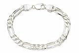 Mens Sterling Silver 9 inch Figaro Bracelet