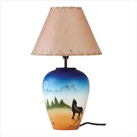 South West Wolf Ceramic Lamp CT-34747 from Lava Lamps