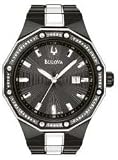Bulova #98E110 Men's Black IP Diamond Accented Sports Dress Watch