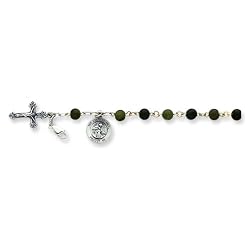 Sterling Silver / Jade Rosary Bracelet
