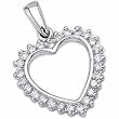 14Kt White Gold Bursting Heart Diamond Pendant
