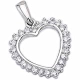 14Kt White Gold Bursting Heart Diamond Pendant