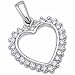 0.50 Ct.T.W. Sparkling Round Cut Diamonds, 14Kt. White Gold. Diamond Heart Pendant
