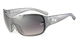 Sundog Iconic-Paula Creamer Signature Style Sunglasses with Metallic Platinum Frame and Gradient Smoke Flash Mirror Lens