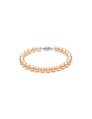 14KT White Gold Beautiful 6.5-7.0mm Round Pink Freshwater Pearls make up this Stunning Bracelet.