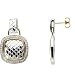 Sterling Silver and 14K Yellow Gold Diamond Earrings