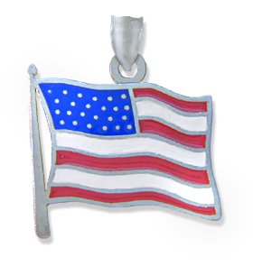Sterling Silver US Flag Charm