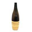 Handcrafted Burnt Umber Terracotta Vase With Bamboo Trim