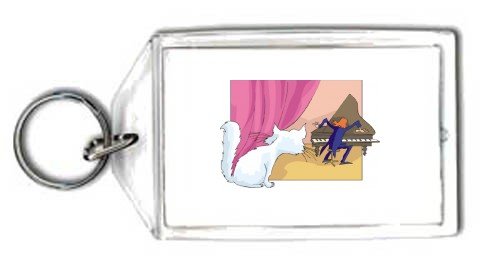 Keychain with music, cat, piano, pet, listening