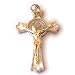St. Benedict Rosary crucifix with white enamel - Extra Large - Gold plated grade A Pendant (8cm-3.3")