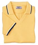 Port Authority Signature - Ladies Cool Mesh Sport Shirt with Tipping Stripe Trim Banana/ Ivory/Navy-XXL