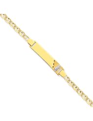 14k Gold Two-tone Anchor Baby ID w/Guadalupe Bracelet