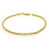 14K Pave Box Chain Bracelet 7