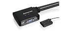IOGear 2-Port USB KVM Switch with Cables and Remote GCS22U (Black)