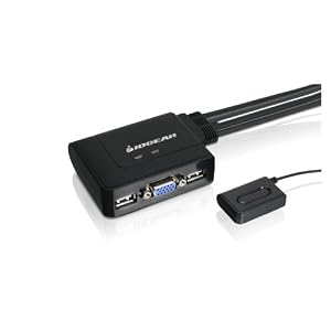IOGear 2-Port USB KVM Switch with Cables and Remote GCS22U (Black)