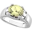 14K White Gold Lemon Quartz Ring