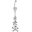 Triple Skull and Crossbones Belly Ring
