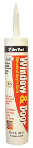 Red Devil 876 Window & Door Caulk 35 Yr. Siliconized Acrylic Clear 10.1 Oz. Cartridge