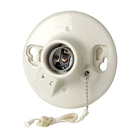 Ace Porcelain Lampholder With Pull Chain (920-9716) by Leviton