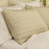 Bamboo Quilted Shams, King,Grass Green