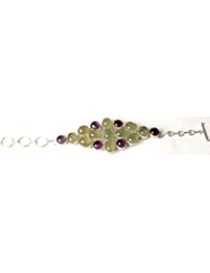 Amethyst and Prehnite Bracelet - Sterling Silver