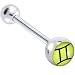 Zodiac Sign GEMINI SYMBOL Logo Barbell Tongue Ring