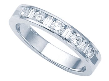 0.65 cts Baguette Diamonds Band Platinum 18kt White or Yellow Gold FREE GIFT BAG!
