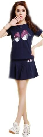 Wantdo Women's Slim-fitting Eyes Pantskirt Tracksuit 2014(Sapphire Blue,L)