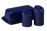 Waechtersbach Butterdish and Salt & Pepper Set, Royal Blue