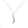 Journey Necklace With 0.95ctw Created Sapphires White Gold Length 18in