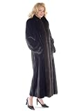 Mink Fur Coat - Ranch Mink Black Fox Trim