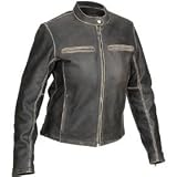 RIVER ROAD WOMENS VINTAGE LEATHER MOTORCYCLE JACKET