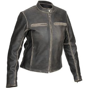 RIVER ROAD WOMENS VINTAGE LEATHER MOTORCYCLE JACKET