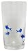 Hand Blown Glass Blue Fish Tumbler Glass 6"H Set of Four