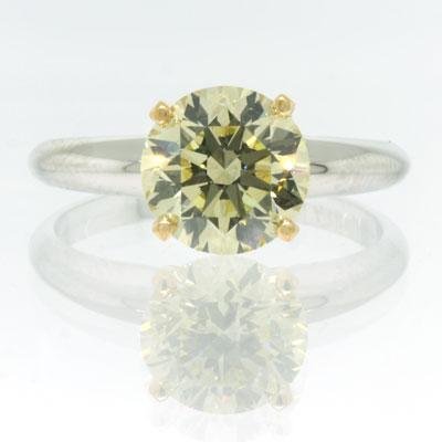 2.06ct Fancy Yellow Round Brilliant Cut Diamond 