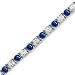 Jewelry : 3 CT Blue Sapphire & Diamond Bracelet 14K White Gold