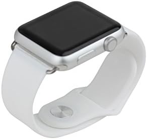 Apple Watch Band, Foreginx 2 Pcs 42mm Silicone Strap Wrist Band Replacement Metal Clasp for Apple Watch All Models 42mm (White)