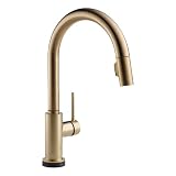 Delta 9159T-CZ-DST Trinsic Single Handle Pull Down Kitchen Faucet Featuring Touch2O Technology - Champagne Bronze