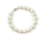 Single Strand 7-7.5 Inch 10MM White Shell Pearl Bracelet